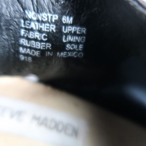 Steve Madden Shoes Womens 6 Booties Fashion Open Toe Ankle Strap Leather Black - Picture 5 of 13